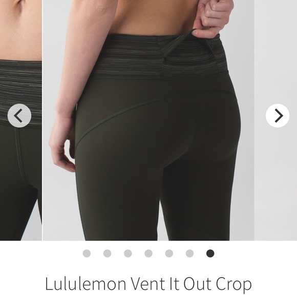 SOLD! Lululemon Vent it Out Crop 4 gator green - Picture 3 of 8